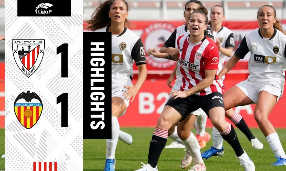 Resumen: Athletic Club y Valencia CF empatan en duelo de la Liga F 2024-25