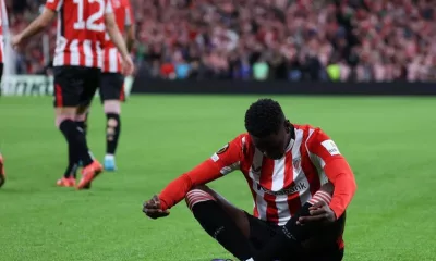 Adama Boiro Celebra Su Primer Gol Con El Athletic Meditando En El Cesped