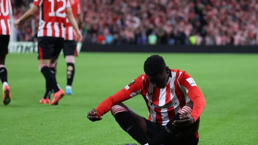 Adama Boiro Celebra Su Primer Gol Con El Athletic Meditando En El Cesped