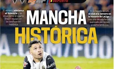Superdeporte Califica Como Amancha Historica El Sorpasso Del Athletic Al Valencia