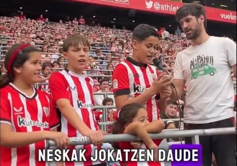 El Bertso De Un Nino Del Athletic Que Emociono A San Mames En El Partido