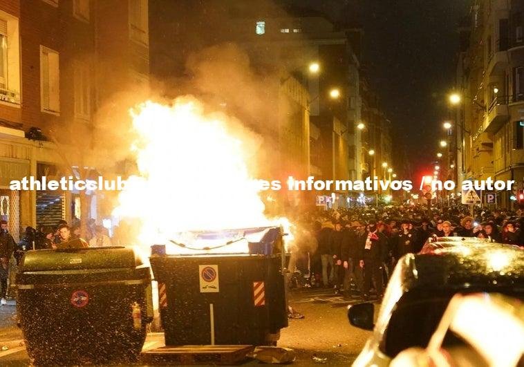 Tension En San Mames Cargas Policiales Y Contenedores Ardiendo Tras El Partido
