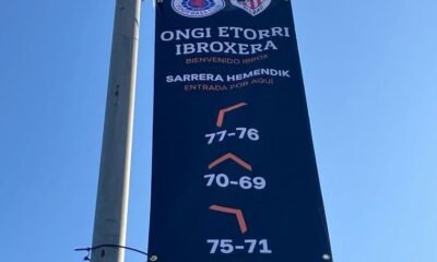 Recibe Al Athletic En Ibrox Cartel En Euskera Da La Bienvenida A Los Hinchas