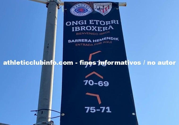 Recibe Al Athletic En Ibrox Cartel En Euskera Da La Bienvenida A Los Hinchas