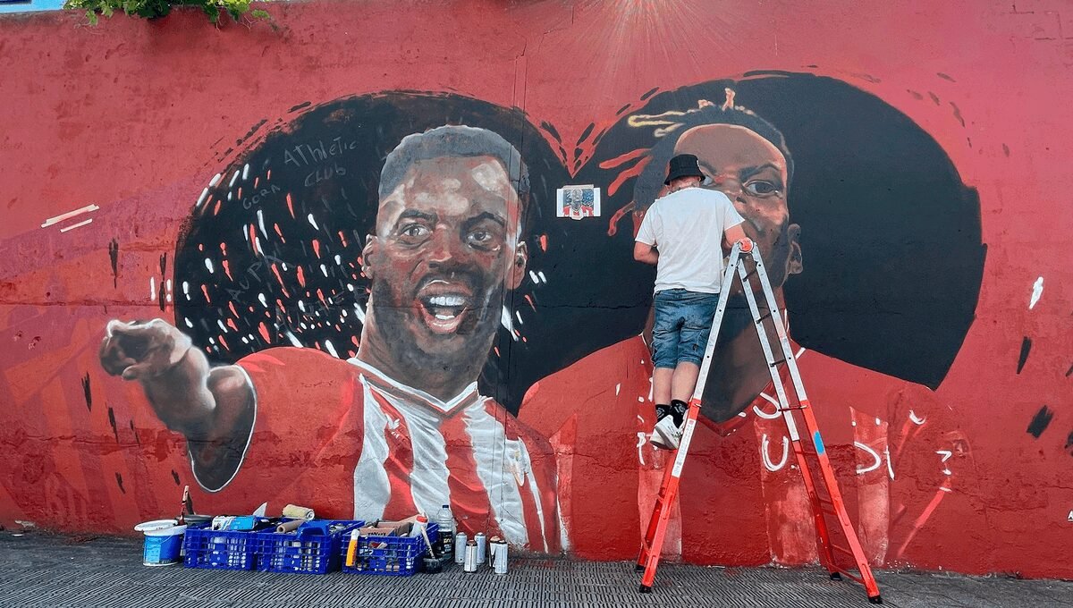 El Athletic Restaura Mural De Nico Williams Tras Acto Vandalico