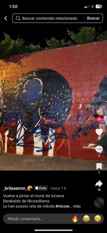 Vandalizan Nuevamente El Mural De Nico Williams Tras Su Restauracion