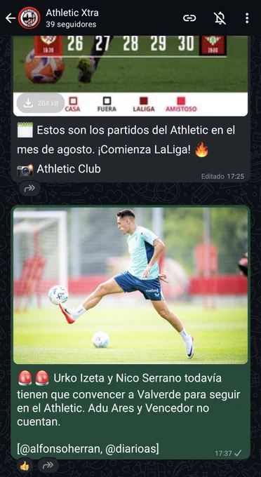 Athletic Xtra Lanza Su Canal Oficial En Whatsapp Para Los Fans