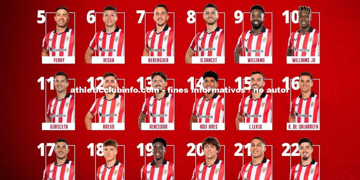 Los Dorsales Del Athletic Para La Temporada 2025 26 Novedades Y Cambios